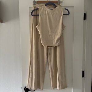 2 piece cream lounge suit